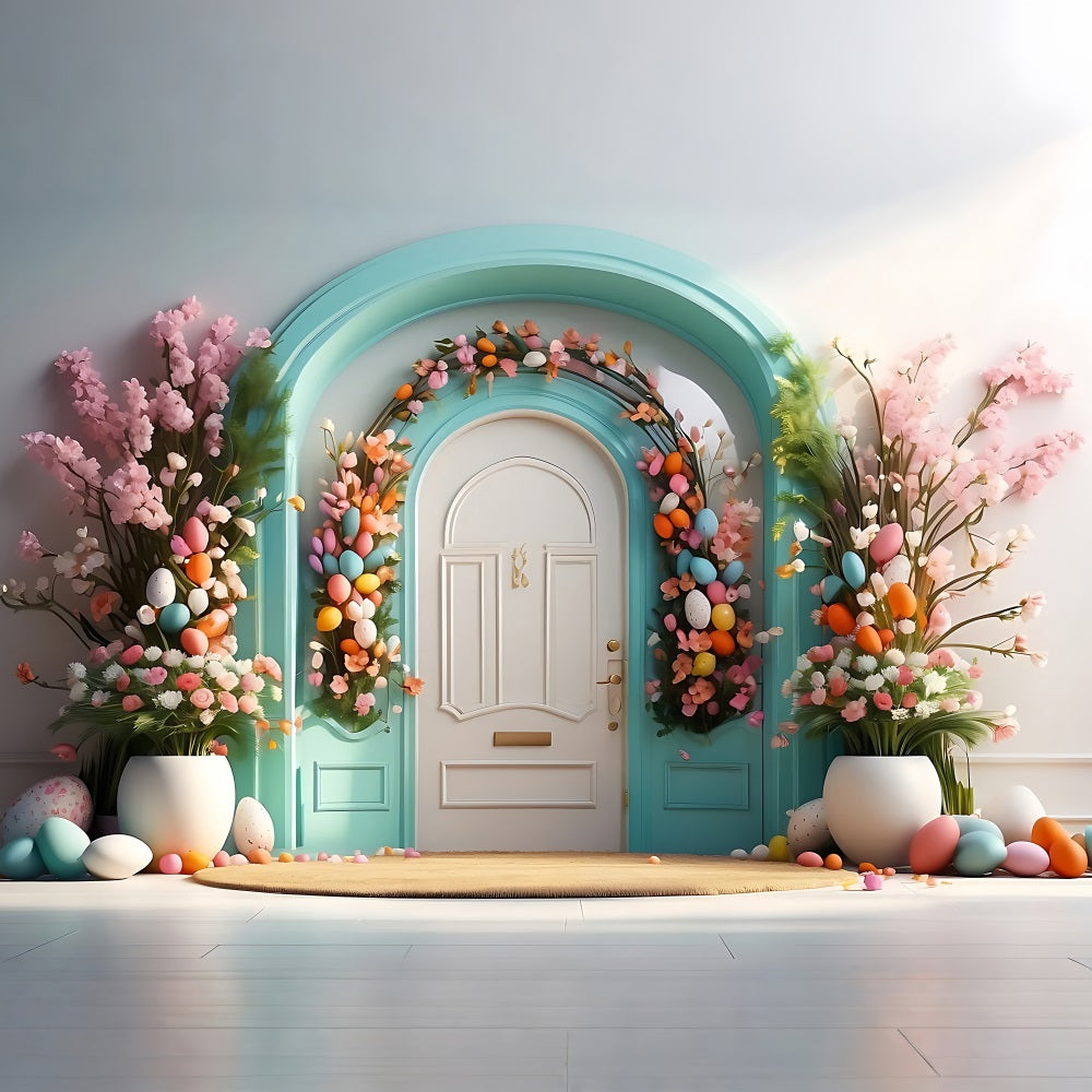 Simple Easter Backdrop Egg Arch Floral Backdrop BRP11-335