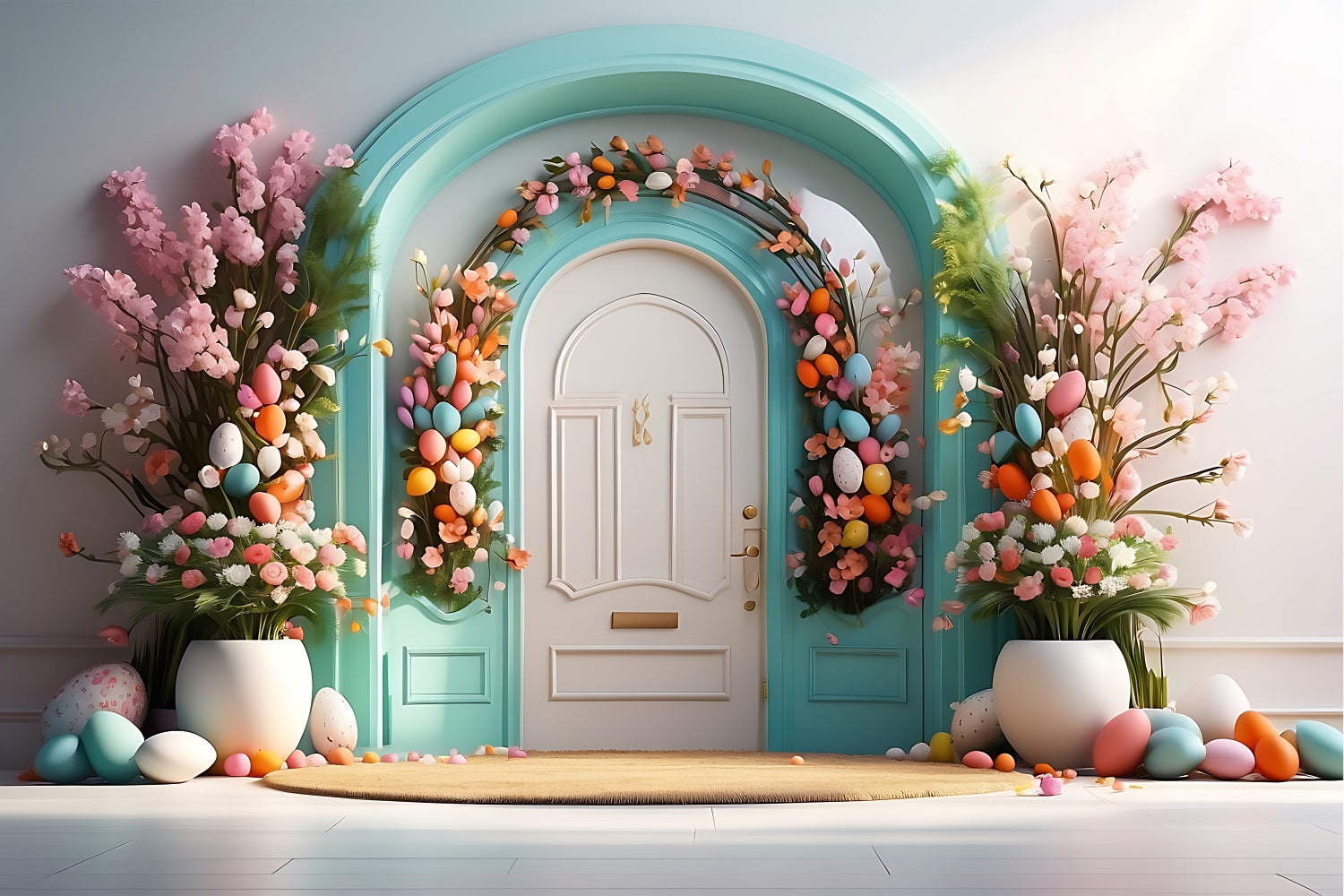 Simple Easter Backdrop Egg Arch Floral Backdrop BRP11-335