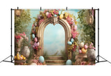 Backdrop For Easter Pastel Egg Stone Arch Backdrop BRP11-336