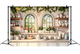 Easter Backdrop Photo Window Kitchen Roses Backdrop BRP11-345