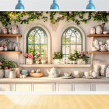 Easter Backdrop Photo Window Kitchen Roses Backdrop BRP11-345