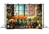 Easter Flower Backdrop Egg Window Decor Backdrop BRP11-348