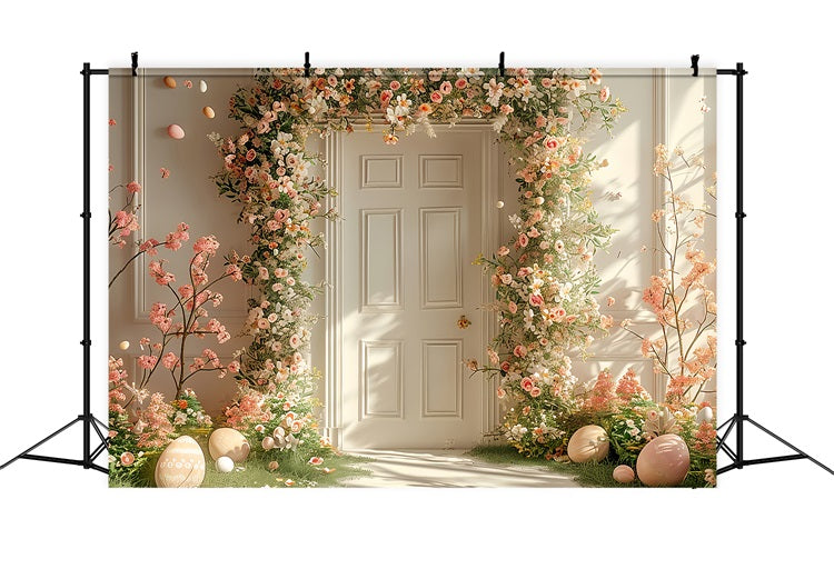 Happy Easter Backdrops Egg Blooming Flower Arch Backdrop BRP11-349