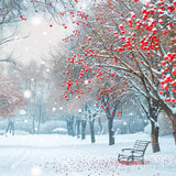 Winter Backdrop Scenes Picturesque Snowy Park Berries Backdrop BRP11-35