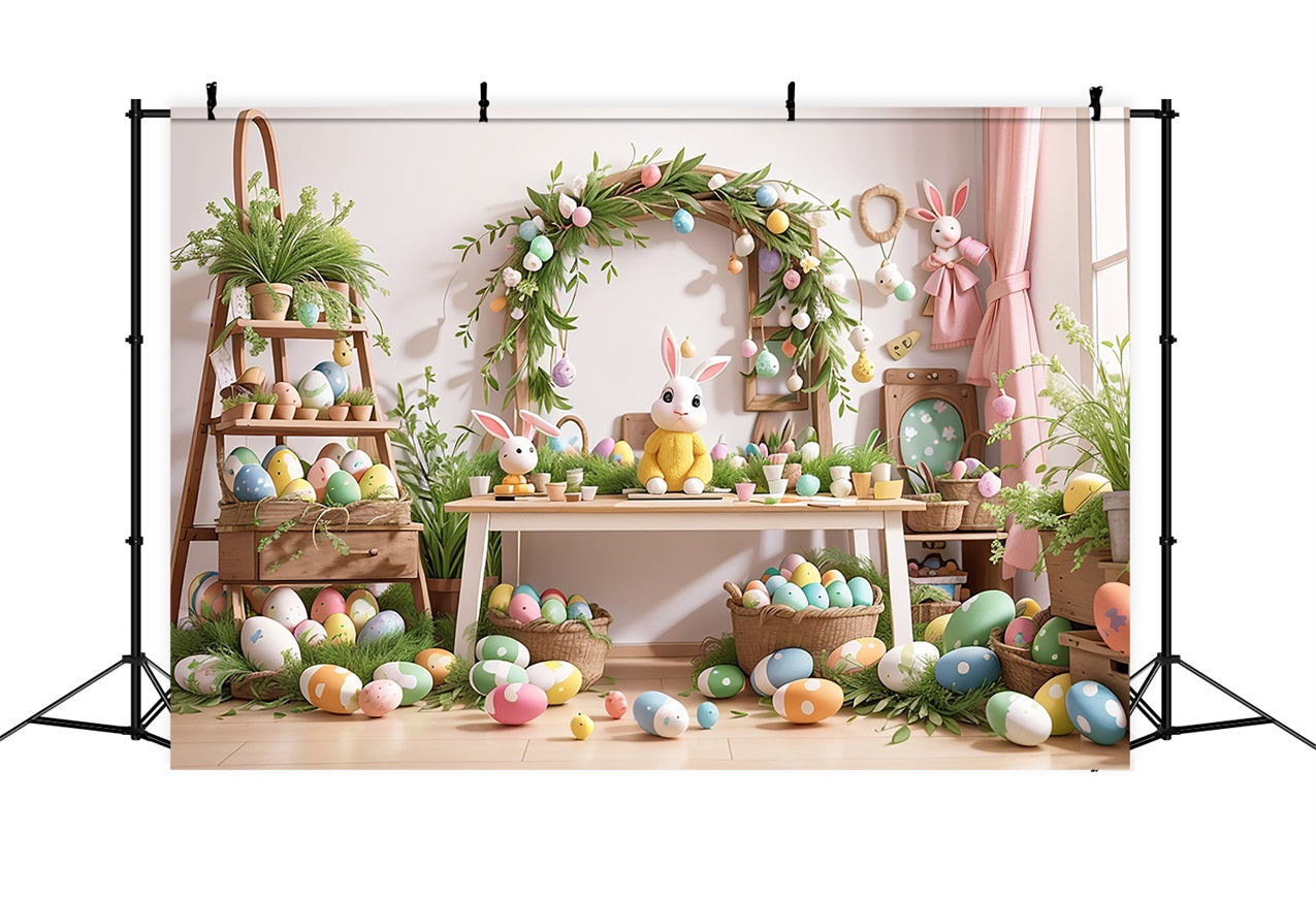 Easter Bunny Picture Backdrop Tabletop Egg Decor Backdrop BRP11-351