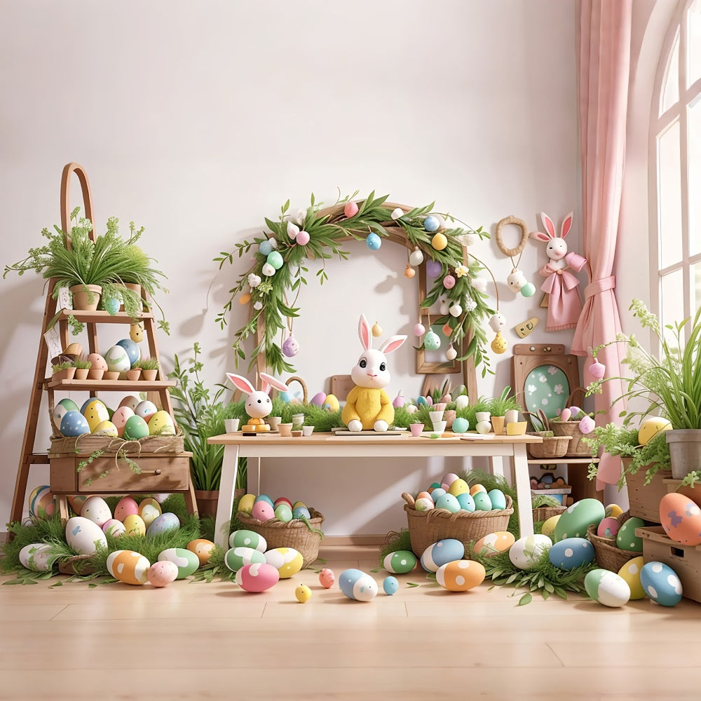 Easter Bunny Picture Backdrop Tabletop Egg Decor Backdrop BRP11-351