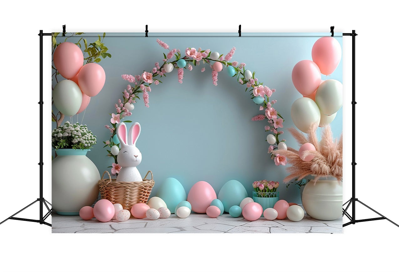 Easter Bunny Backdrop Egg Balloon Garland Backdrop BRP11-352