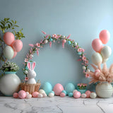 Easter Bunny Backdrop Egg Balloon Garland Backdrop BRP11-352