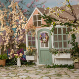 Backdrops For Easter Cottage Garden Blooming Trees Backdrop BRP11-354