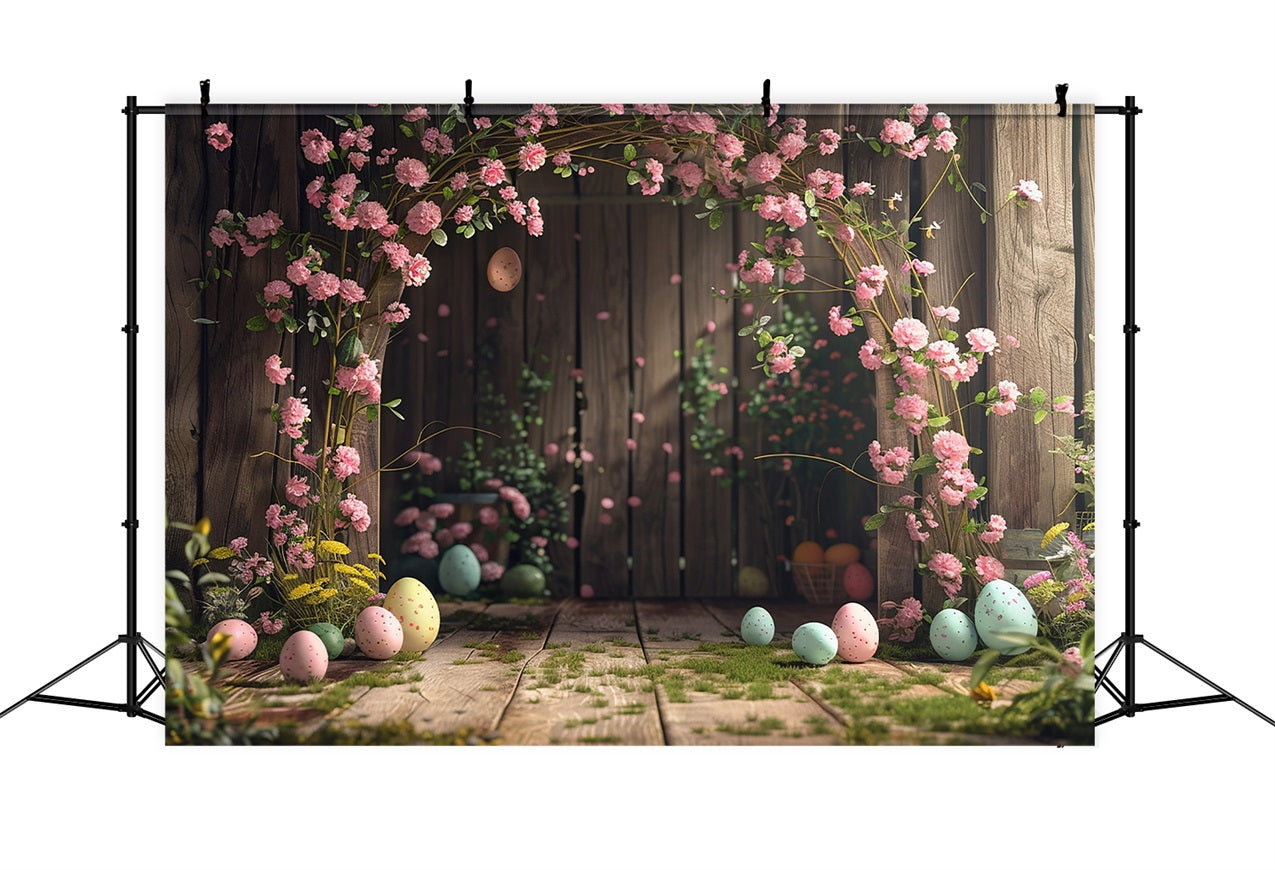 Easter Photo Backdrops Floral Egg Wooden Archway Backdrop BRP11-356