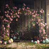 Easter Photo Backdrops Floral Egg Wooden Archway Backdrop BRP11-356