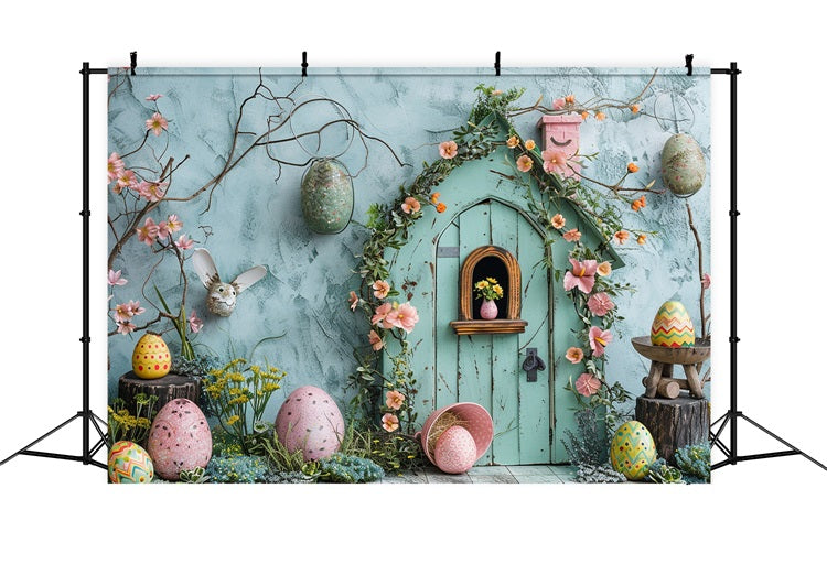 Easter Party Backdrop Egg House Spring Backdrop BRP11-358