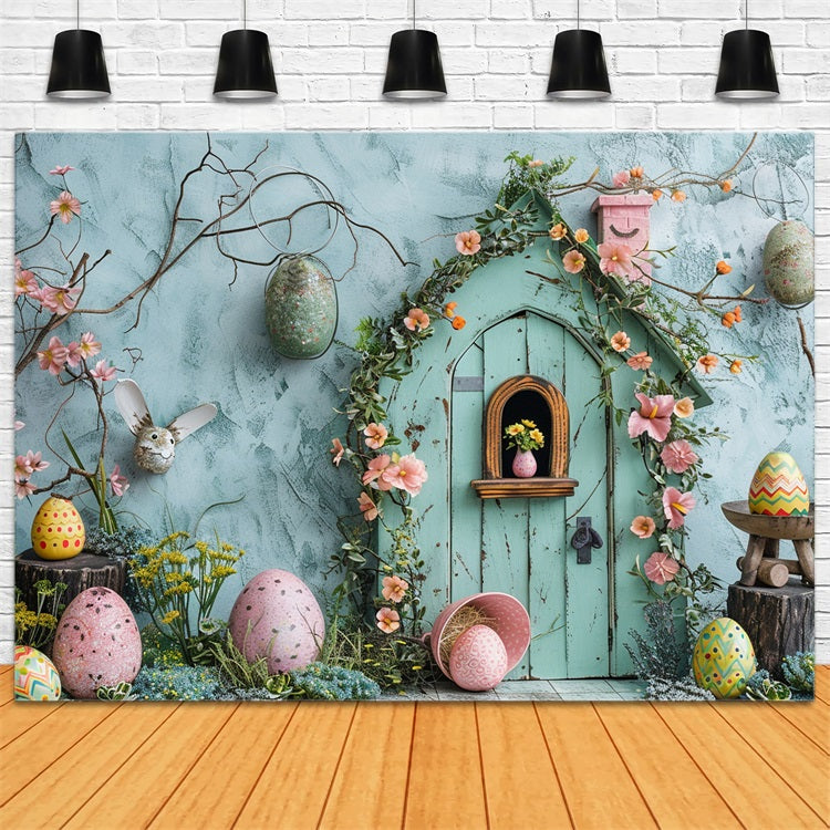 Easter Party Backdrop Egg House Spring Backdrop BRP11-358