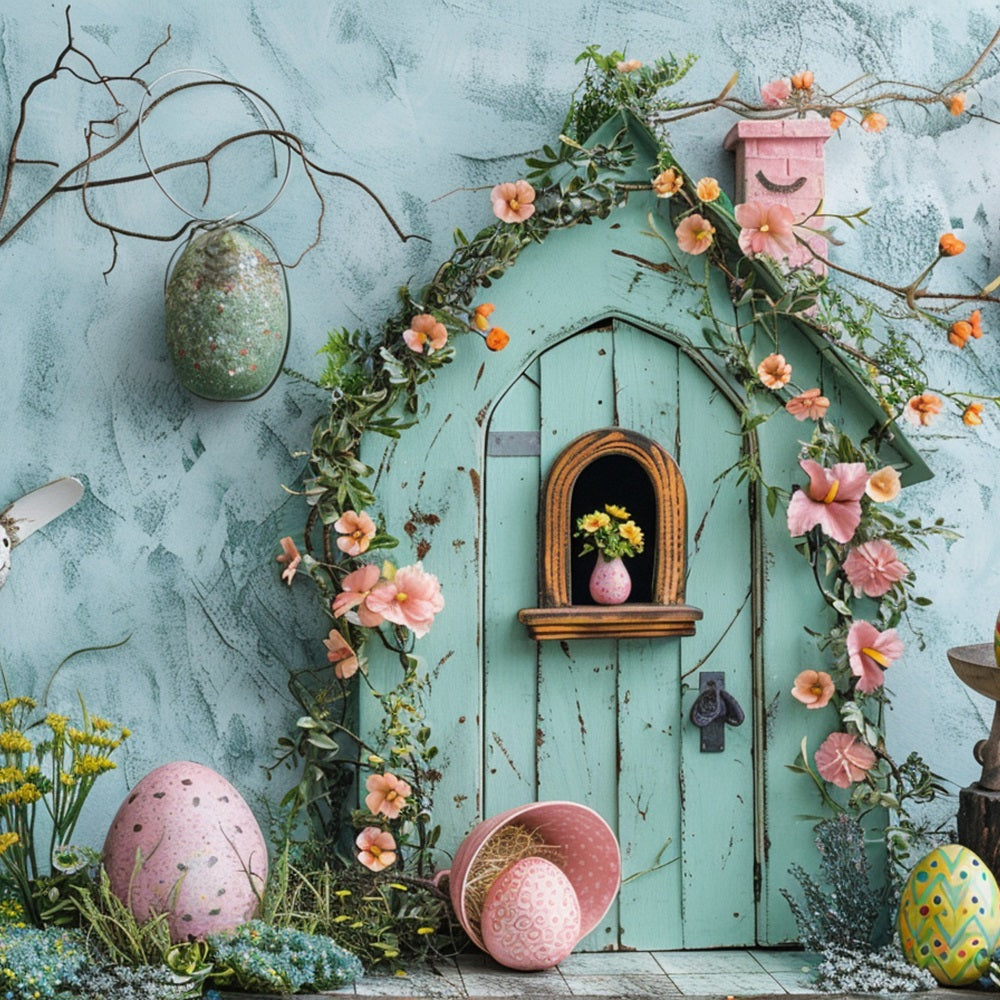 Easter Party Backdrop Egg House Spring Backdrop BRP11-358