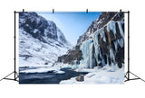 Winter Scene Backdrops Majestic Ice-Covered Waterfall Backdrop BRP11-36