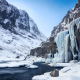 Winter Scene Backdrops Majestic Ice-Covered Waterfall Backdrop BRP11-36