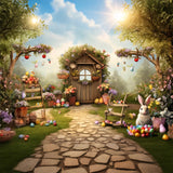 Happy Easter Backdrops Bunny Garden Path Eggs Backdrop BRP11-360