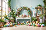 Easter Backdrop Ideas Bunny Table Vibrant Eggs Backdrop BRP11-361