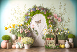 Easter Backdrops Tulip Butterfly Door Decor Backdrop BRP11-362