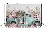 Easter Picture Backdrops Truck Eggs Bunny Backdrop BRP11-365