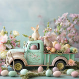 Easter Pictures Backdrop Bunny Truck Floral Eggs Backdrop BRP11-366