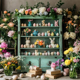 Easter Bunny Backdrop Shelf Floral Eggs Backdrop BRP11-367