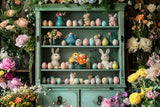 Easter Bunny Backdrop Shelf Floral Eggs Backdrop BRP11-367