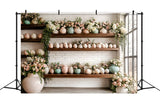 Easter Backdrop Ideas Spring Floral Shelf Eggs Backdrop BRP11-368