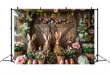 Easter Backdrops Bunny Trio Eggs Flowers Backdrop BRP11-370