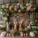 Easter Backdrops Bunny Trio Eggs Flowers Backdrop BRP11-370