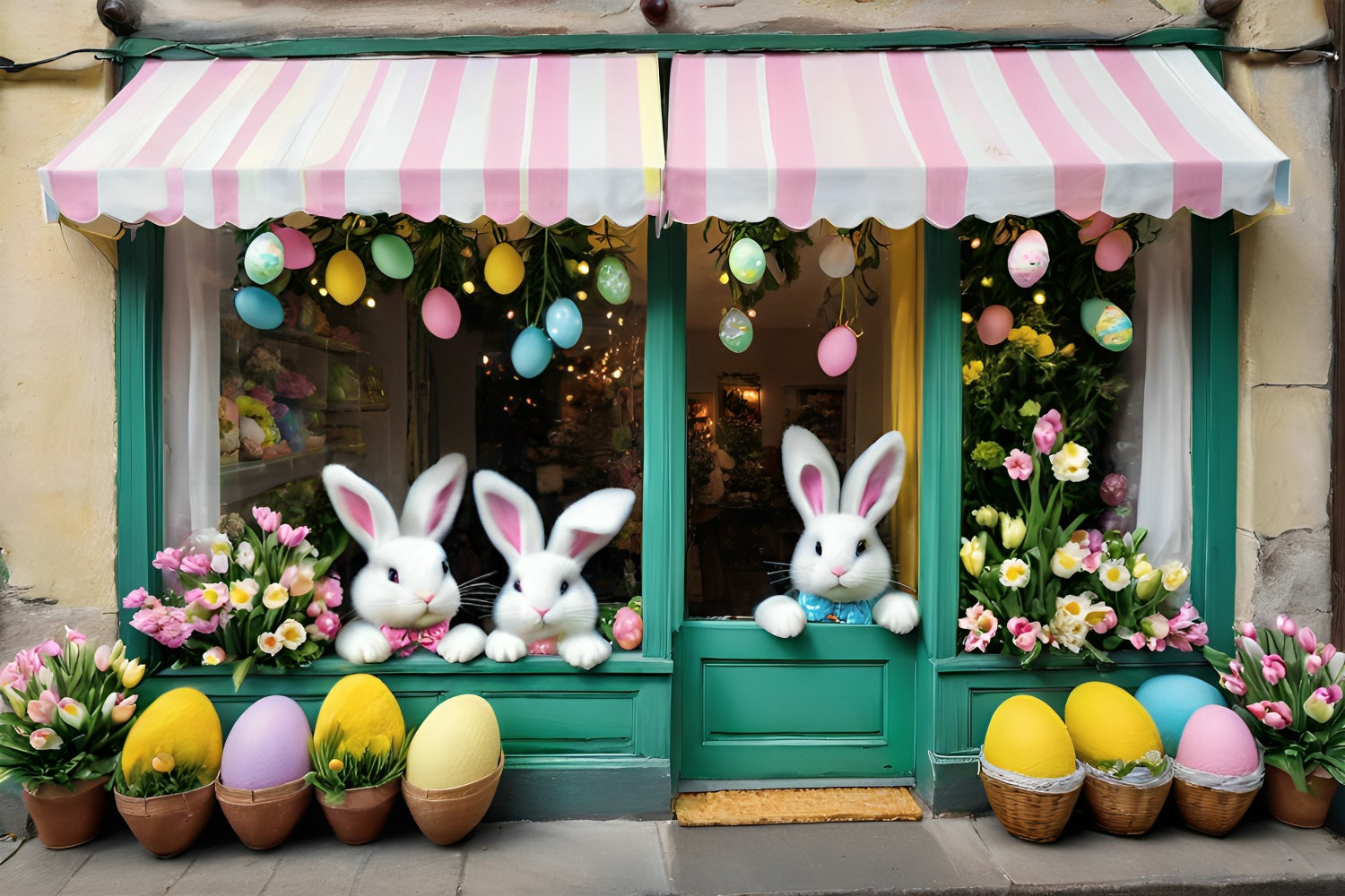 Easter Backdrop Ideas Tulips Window Bunny Backdrop BRP11-371