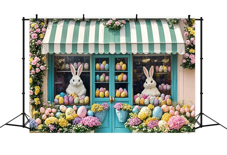 Easter Backdrops Floral Bunny Shop Window Backdrop BRP11-372