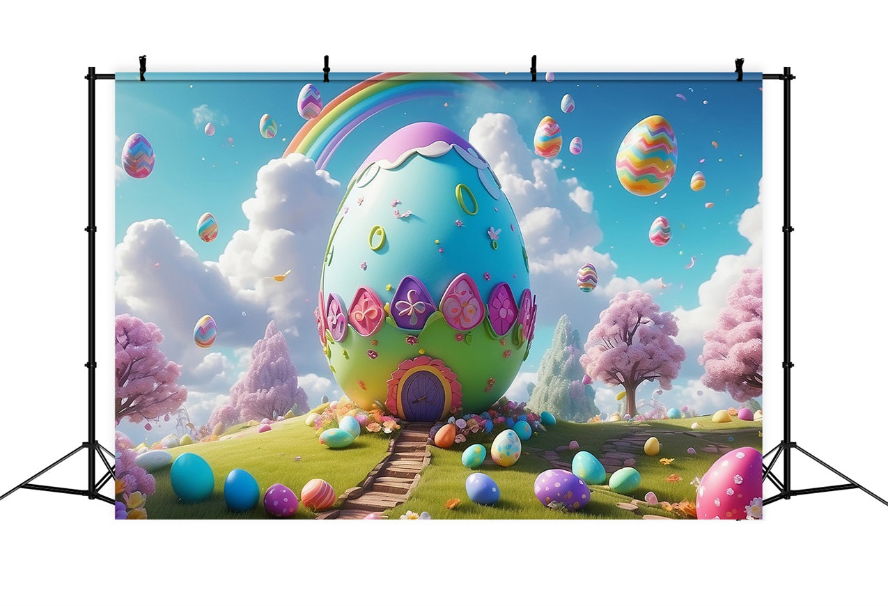 Easter Egg Backdrop Fantasy Meadow Rainbow Backdrop BRP11-373