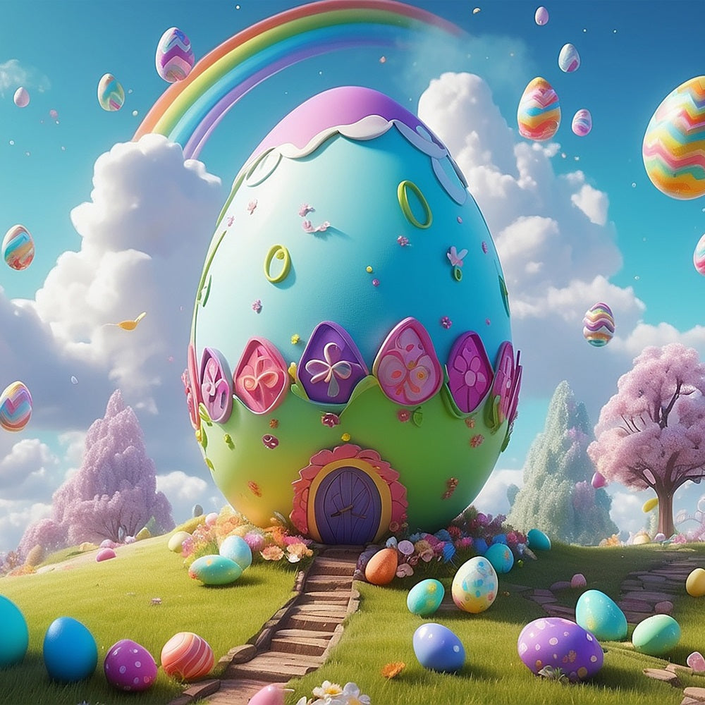 Easter Egg Backdrop Fantasy Meadow Rainbow Backdrop BRP11-373