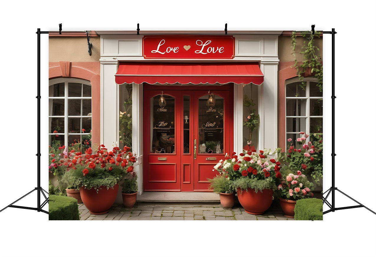 Valentine Backdrop Ideas Floral Love-Inspired Red Door Backdrop BRP11-377