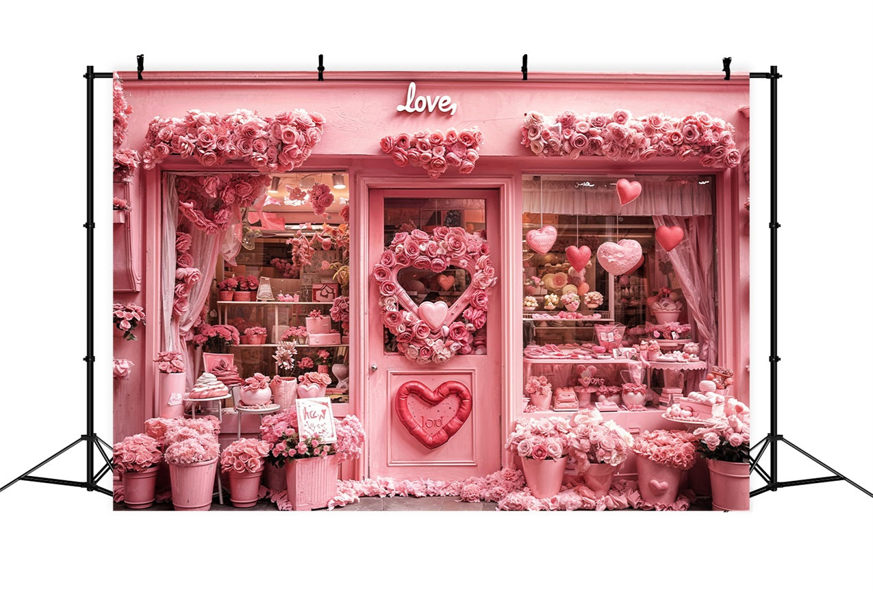 Valentine's Day Backdrop Ideas Flower Shop Wreath Backdrop BRP11-381