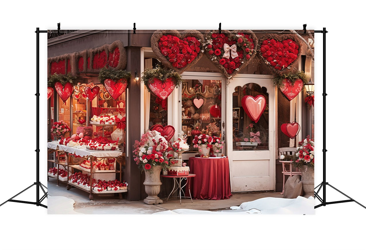 Valentine's Photo Backdrop Love-Inspired Window Heart Shaped Backdrop BRP11-382