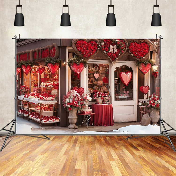 Valentine's Photo Backdrop Love-Inspired Window Heart Shaped Backdrop BRP11-382