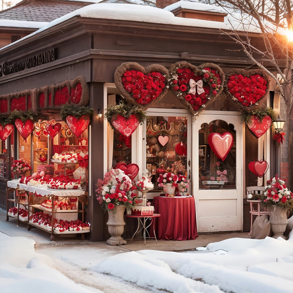 Valentine's Photo Backdrop Love-Inspired Window Heart Shaped Backdrop BRP11-382