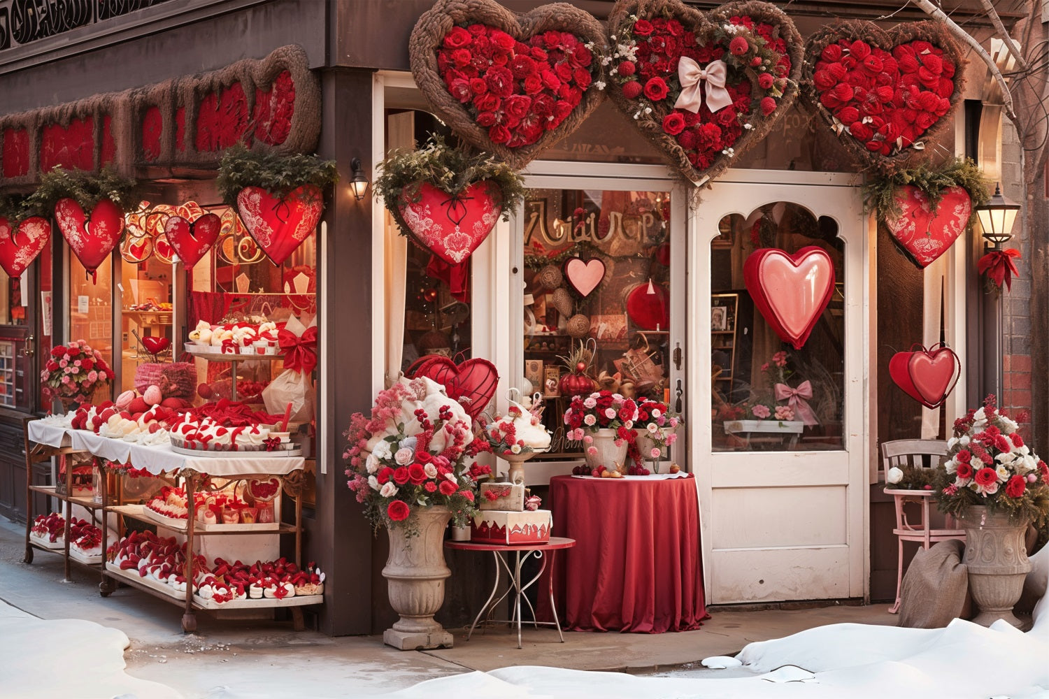 Valentine's Photo Backdrop Love-Inspired Window Heart Shaped Backdrop BRP11-382