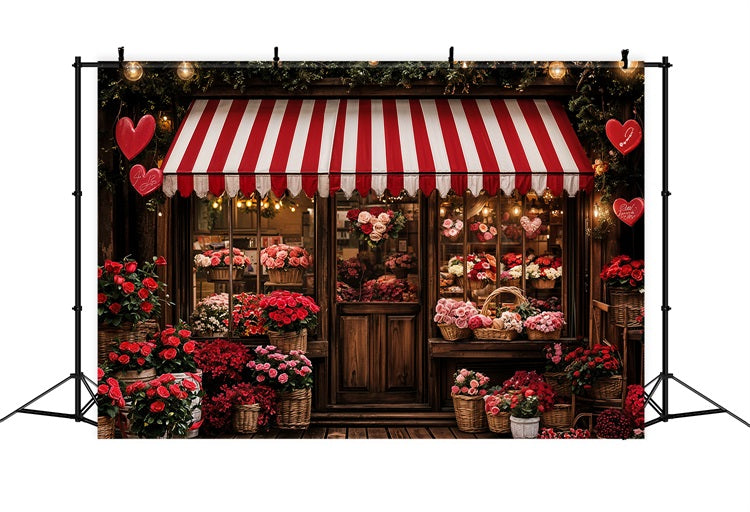 Backdrops Valentines Romantic Rose Heart Shopfront Backdrop BRP11-383