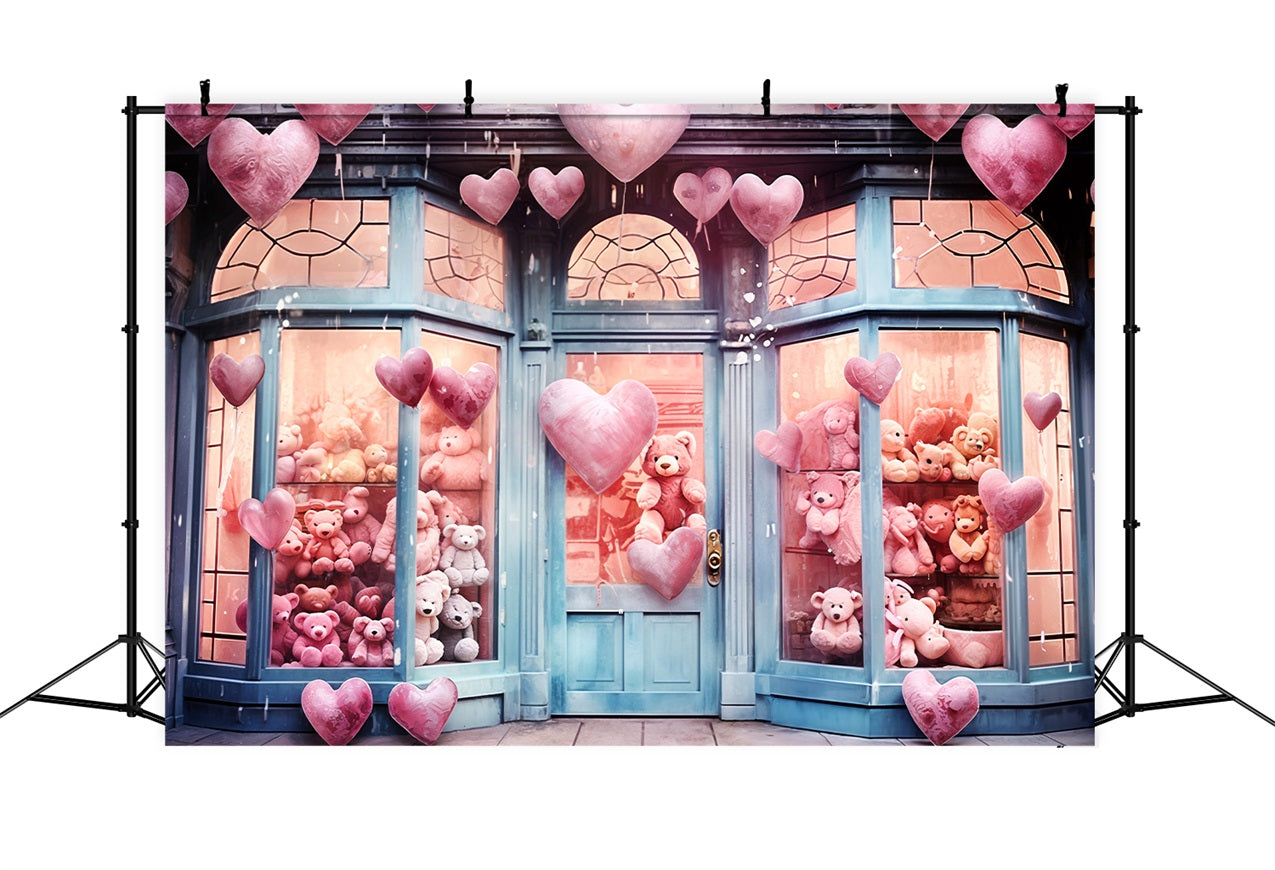 Photography Backdrops Valentine Heart Balloons Teddy Love Backdrop BRP11-388