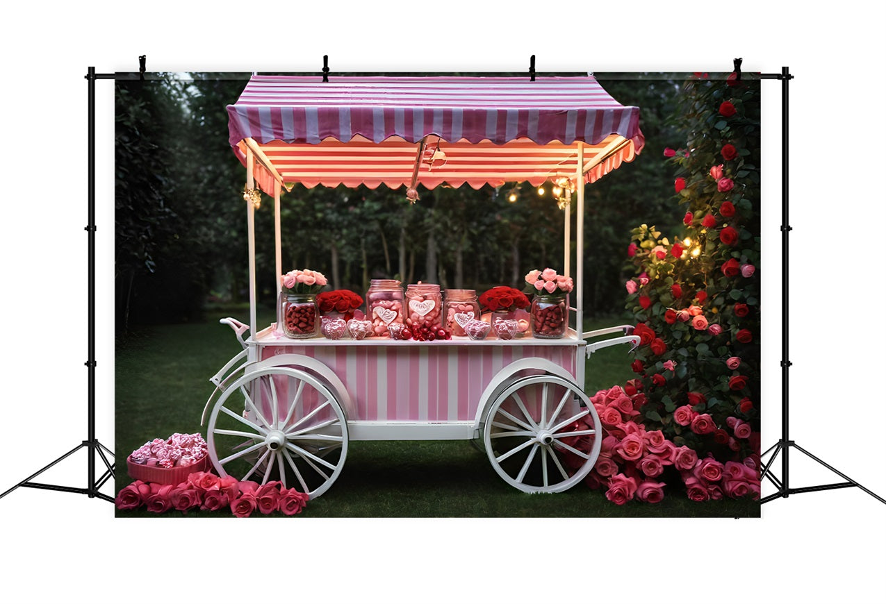 Backdrops For Valentine Pictures Rose Candy Cart Backdrop BRP11-389