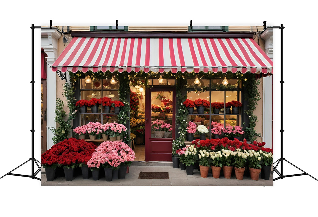 Valentine's Day Photoshoot Backdrop Romantic Flower Shop Backdrop BRP11-390