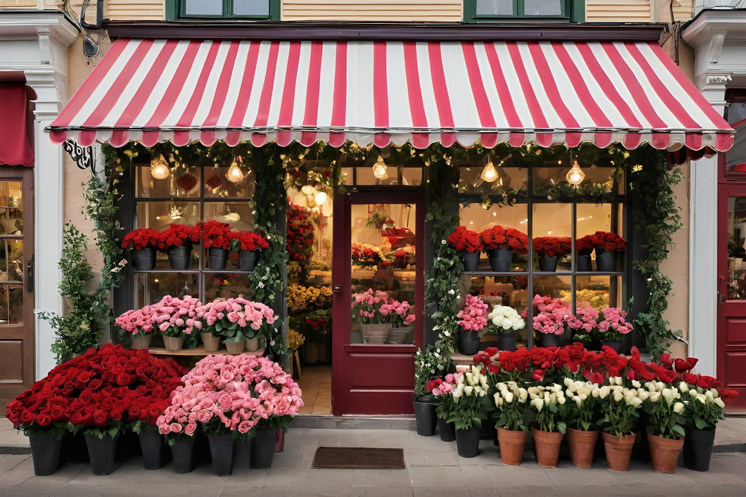 Valentine's Day Photoshoot Backdrop Romantic Flower Shop Backdrop BRP11-390