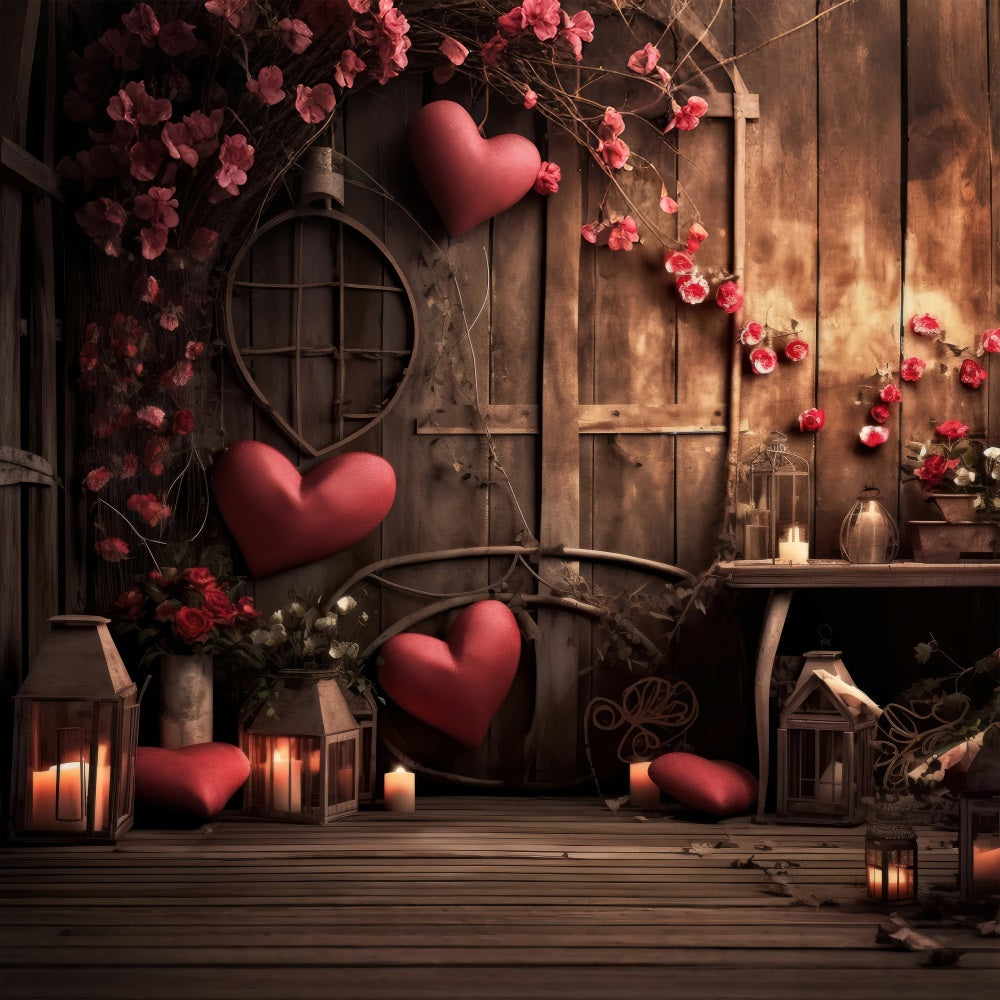 Backdrop For Valentine Candlelit Lantern Hearts Backdrop BRP11-399