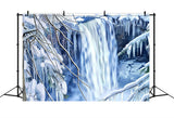 Photo Backdrop Winter Snow-Covered Waterfall Icicle Backdrop BRP11-40