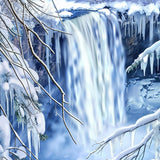 Photo Backdrop Winter Snow-Covered Waterfall Icicle Backdrop BRP11-40