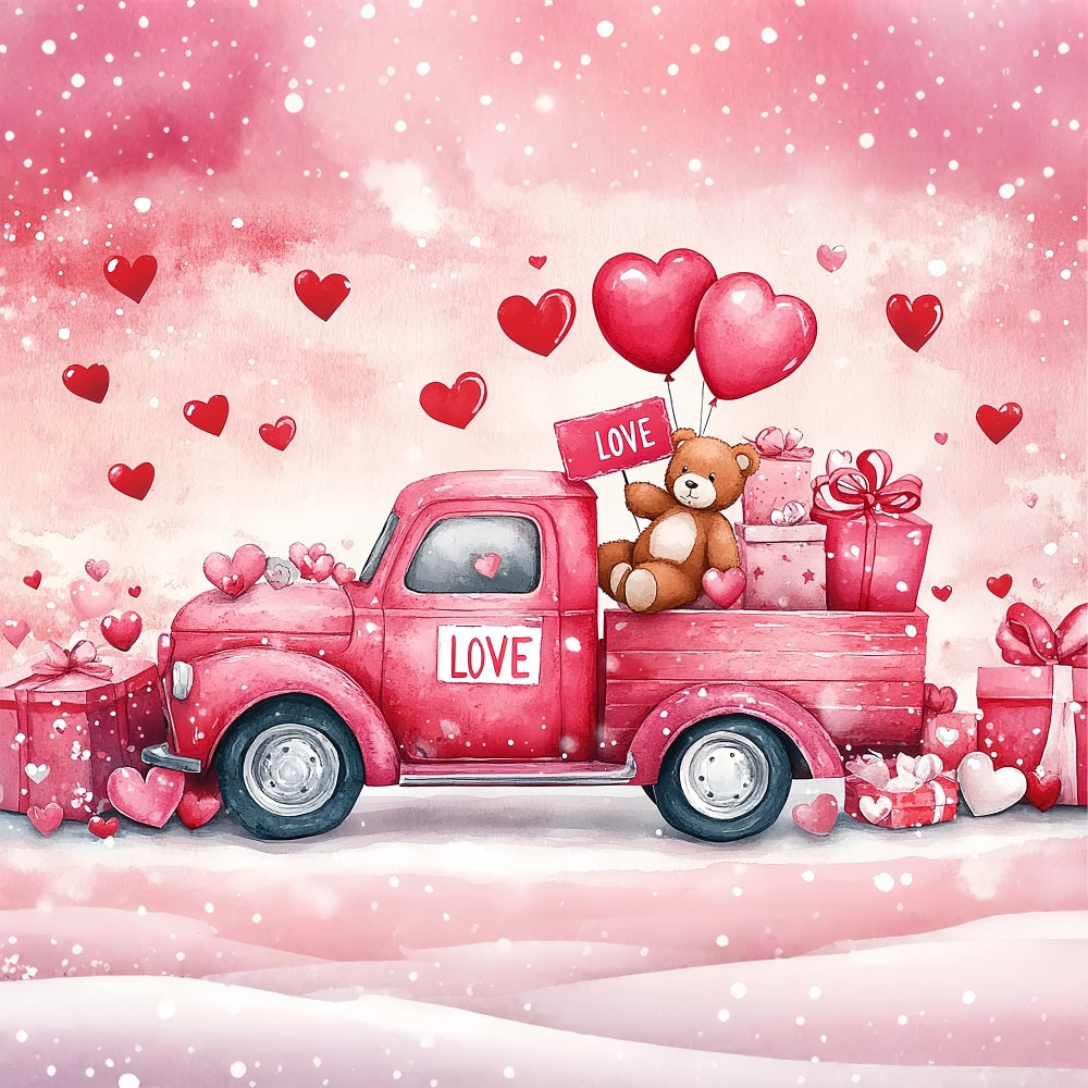 Backdrop For Valentines Teddy Bear Gift Truck Backdrop BRP11-409