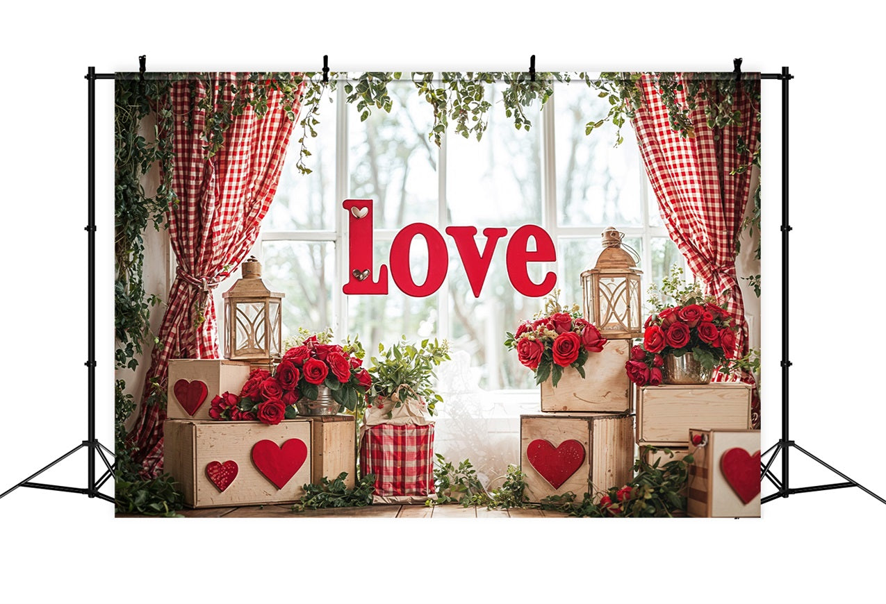 Valentine Backdrop Love Decor Vibrant Roses Backdrop BRP11-417